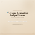 🔨 Home Renovation Budget Planner
